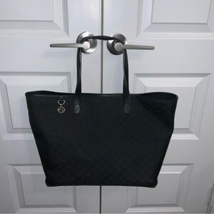 Gucci Black Tote Bag with Gold Accent